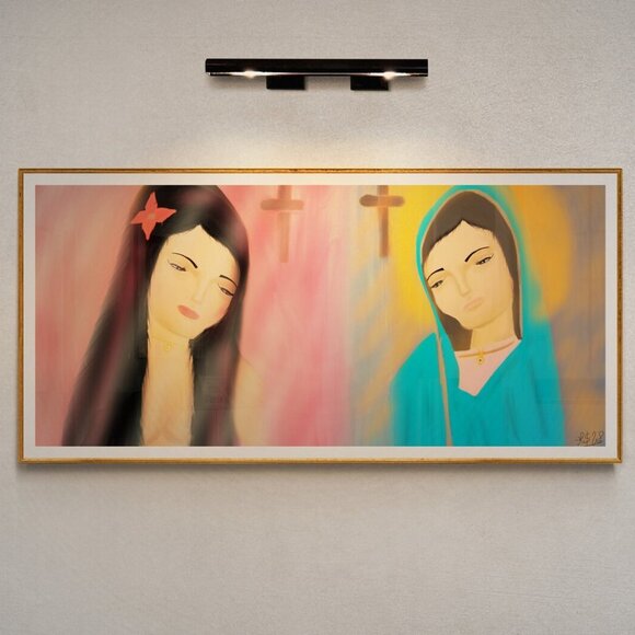 Virgin Mary and Mary Magdalene | Modern Wall Art Decor | Minimalist Digital - Picture 1 of 4